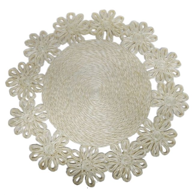 Abaca Charger Plate Floral Knots 15