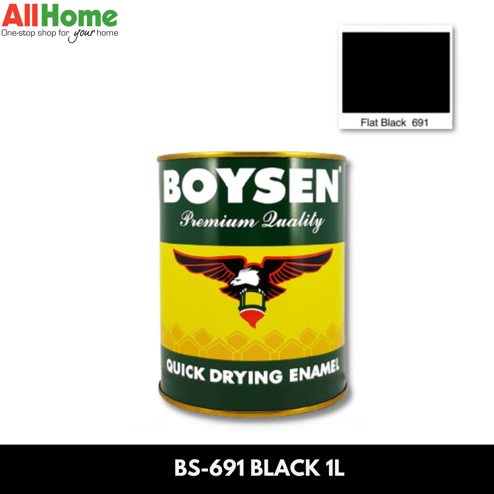 Boysen Quick Dry Enamel Flat Black - 1L