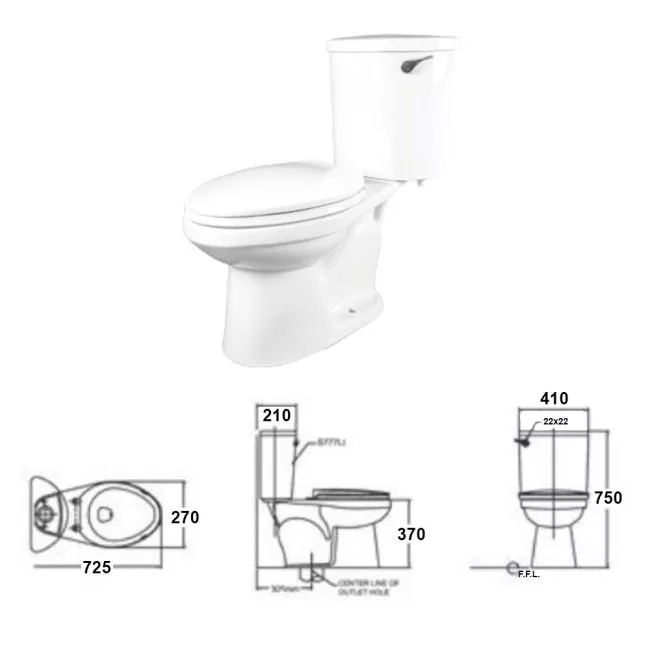 Toilet store bowl size